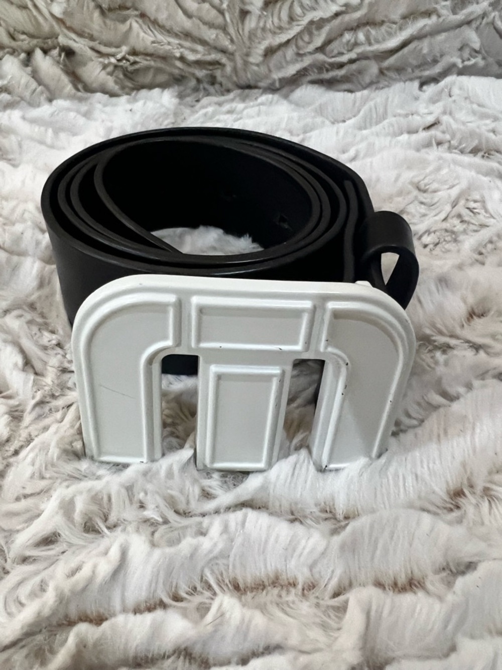 Travis Mathew Black Belt with White Logo Buckle